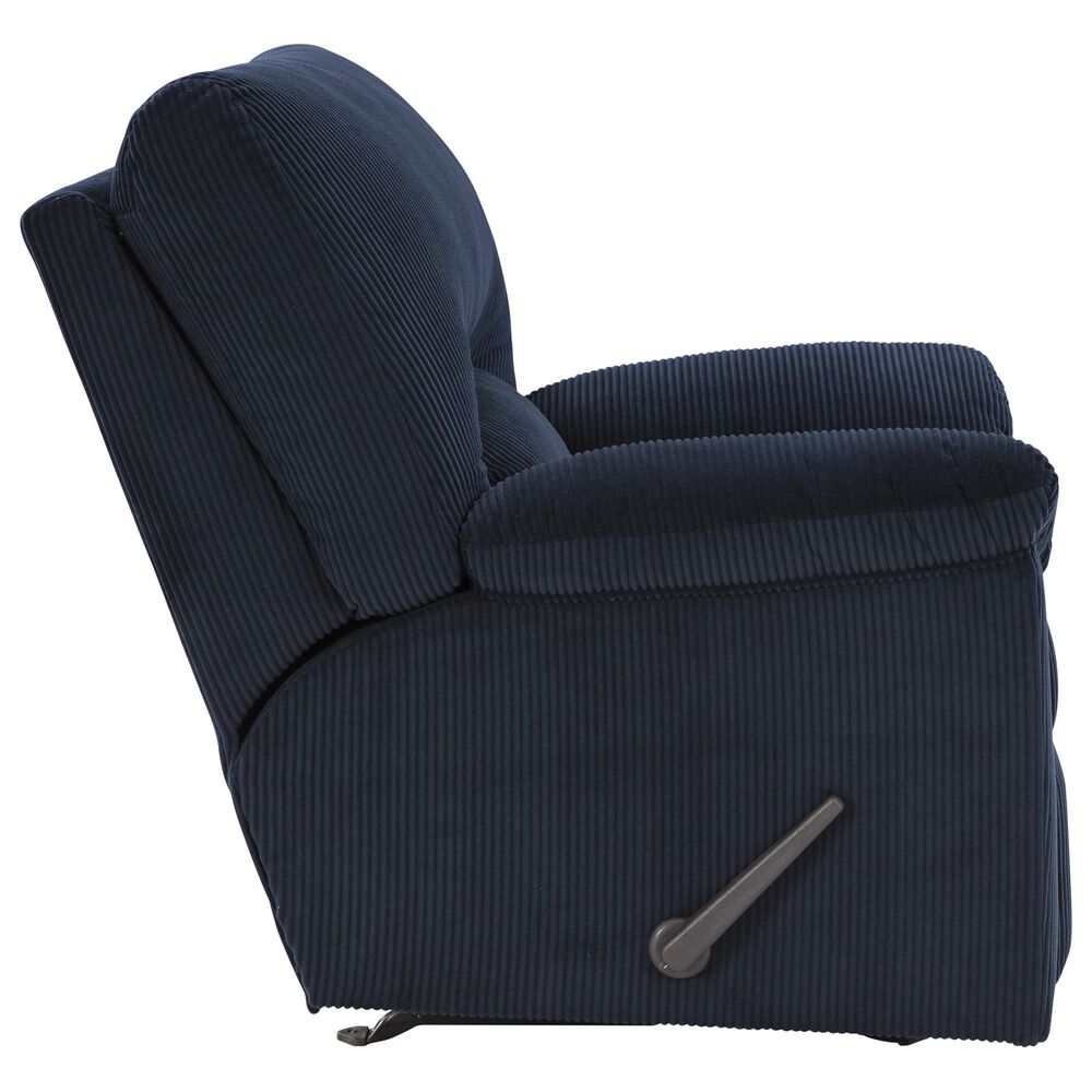 Ashley SimpleJoy Manual Rocker Recliner in Navy, , large