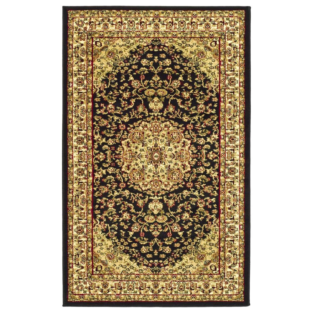 Safavieh Lyndhurst LNH222 3"3" x 5"3" Black and Ivory Area Rug, , large