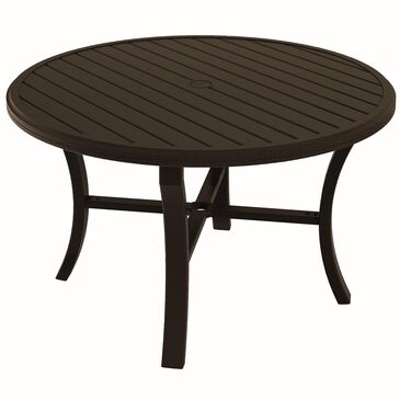 Tropitone Banchetto Round Patio Dining Umbrella Table in Graphite, , large