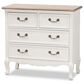 Baxton Studio Amalie 4-Drawer Accent Storage Cabinet in White and Oak, , large