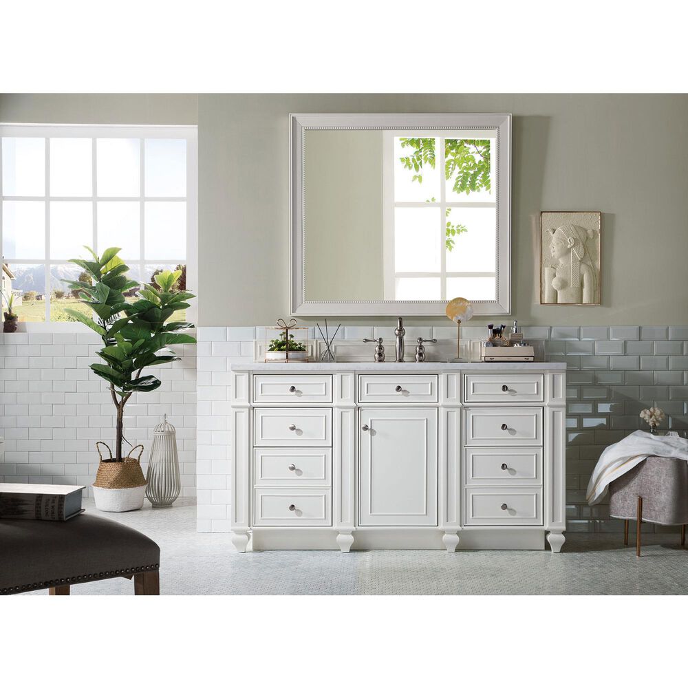 James Martin Vanities Bristol 36&quot; Single Bathroom Vanity in Bright White with 3 cm Arctic Fall Solid Surface Top and Rectangular Sink, , large