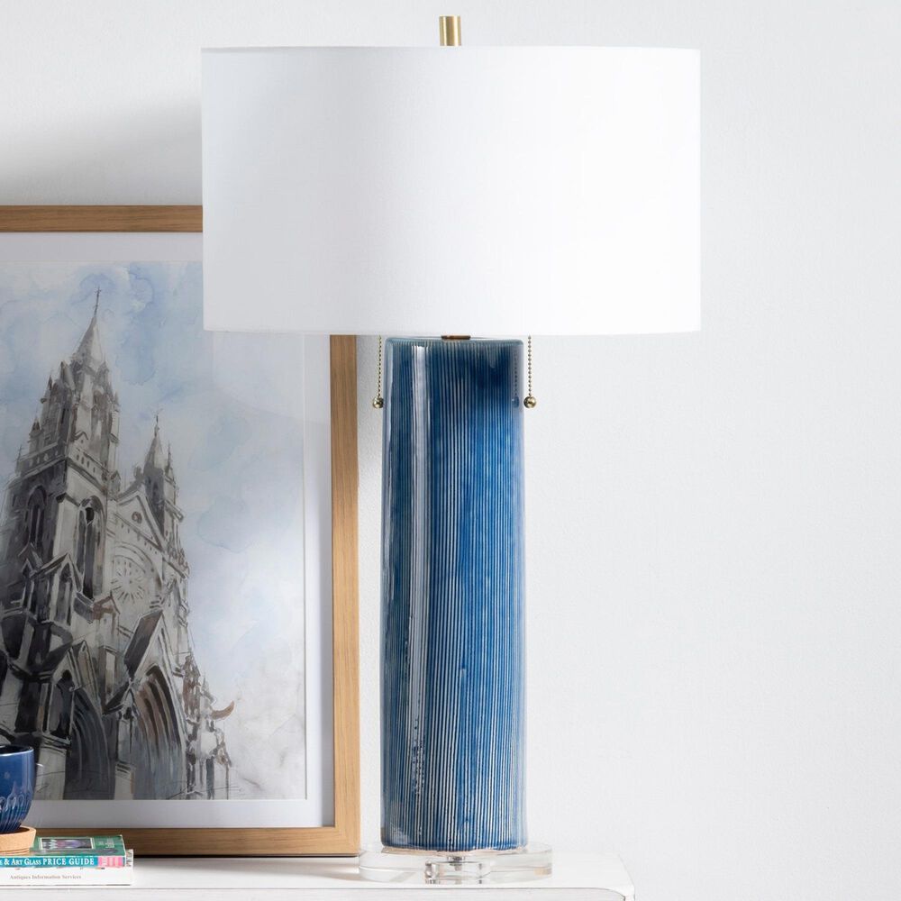 Slatehouse Knox Table Lamp in Blue and Clear, , large