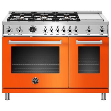 Bertazzoni 48" Dual Fuel Range in Orange, , large