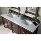 James Martin Vanities Brittany 72" Double Bathroom Vanity in Burnished Mahogany with 3 cm Carrara White Marble Top and Rectangle Sinks, , large