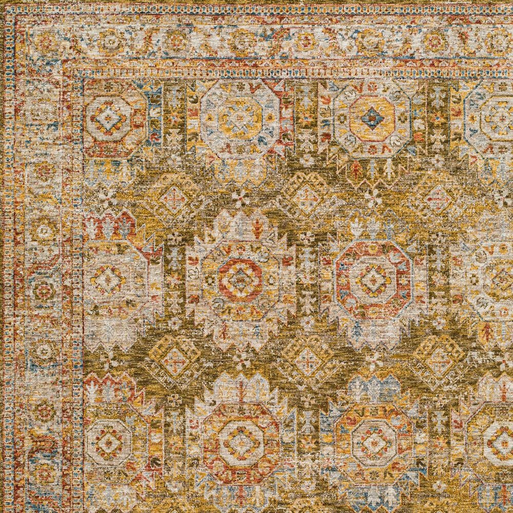 Surya Mona Lisa 6&#39;7&quot; x 9&#39;6&quot; Mustard, Tan, Olive, Brick Red, Sage, Dark Blue and Burgundy Area Rug, , large