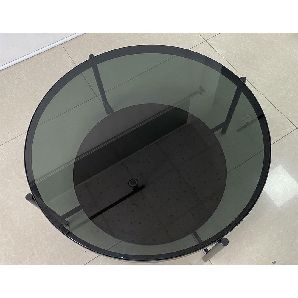 Shannon Hills Felix Round Coffee Table in Black and Walnut, , large