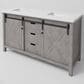 Lexora Home Marsyas 60" Double Bathroom Vanity in Ash Grey with 2 cm White Cultured Marble Top and Rectangular Sinks, , large