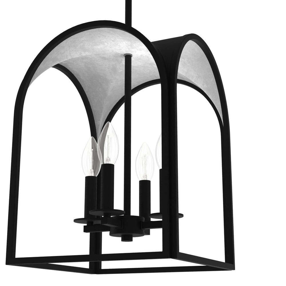Hunter Dukestown 12&quot; 4-Light Lantern Pendant in Natural Iron and Gold Leaf, , large