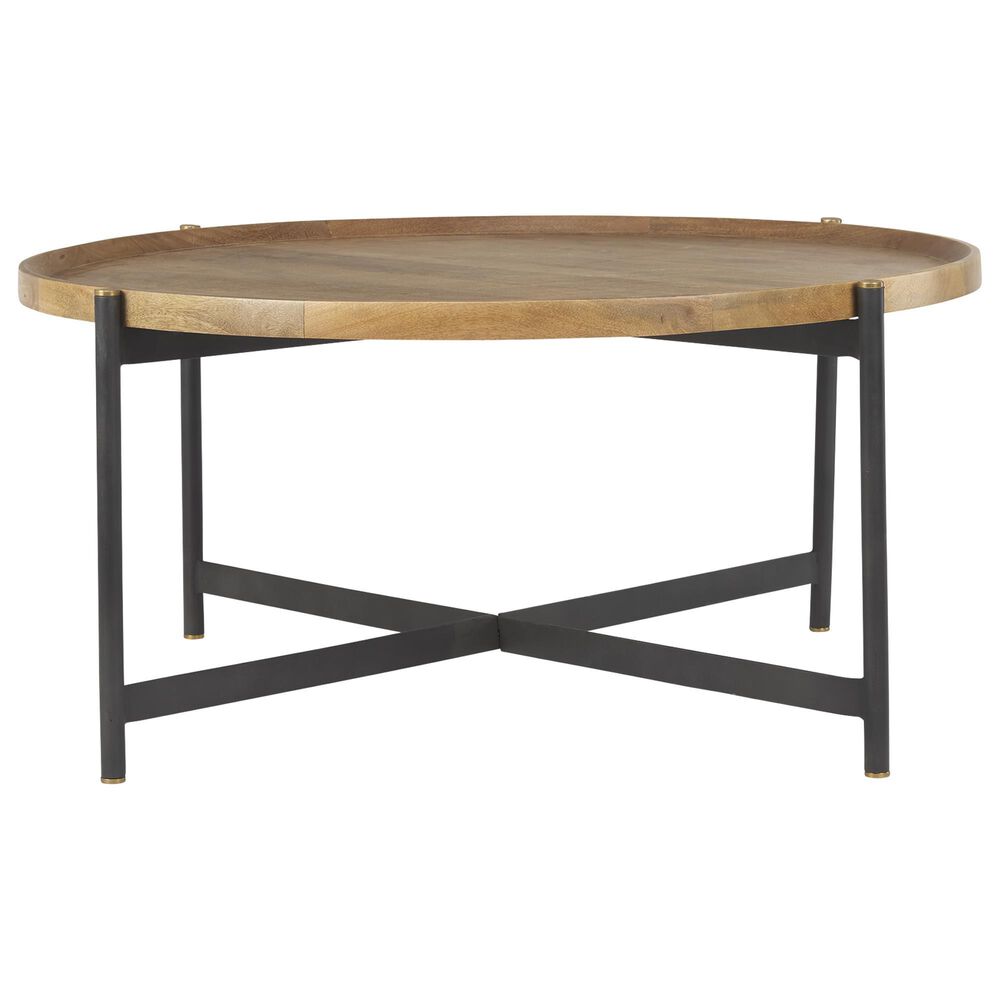 Mercana Marquisa Coffee Table in Light Brown, Gold and Matte Black, , large