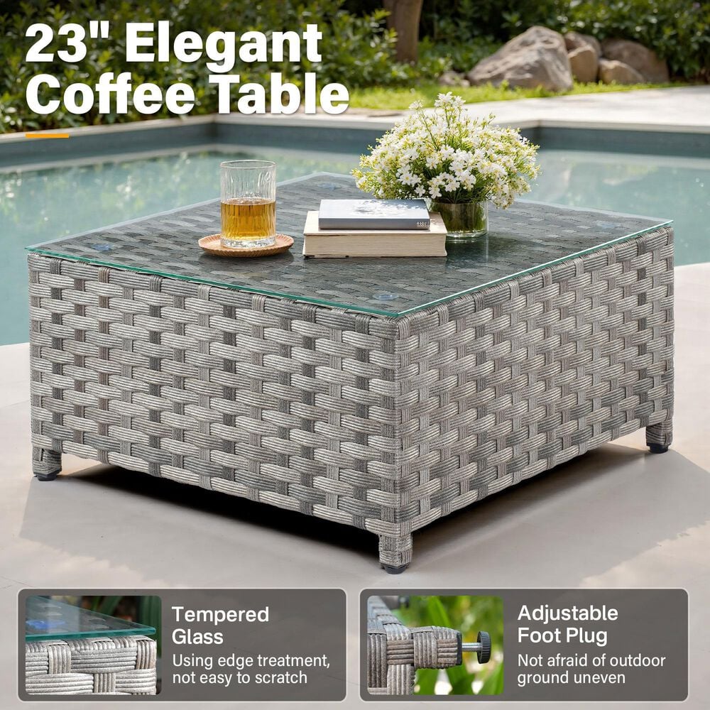 HOMLUX 12-Piece Patio Conversation Set in Coarse Beige, , large