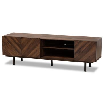 Baxton Studio Berit 63" TV Stand in Walnut, , large