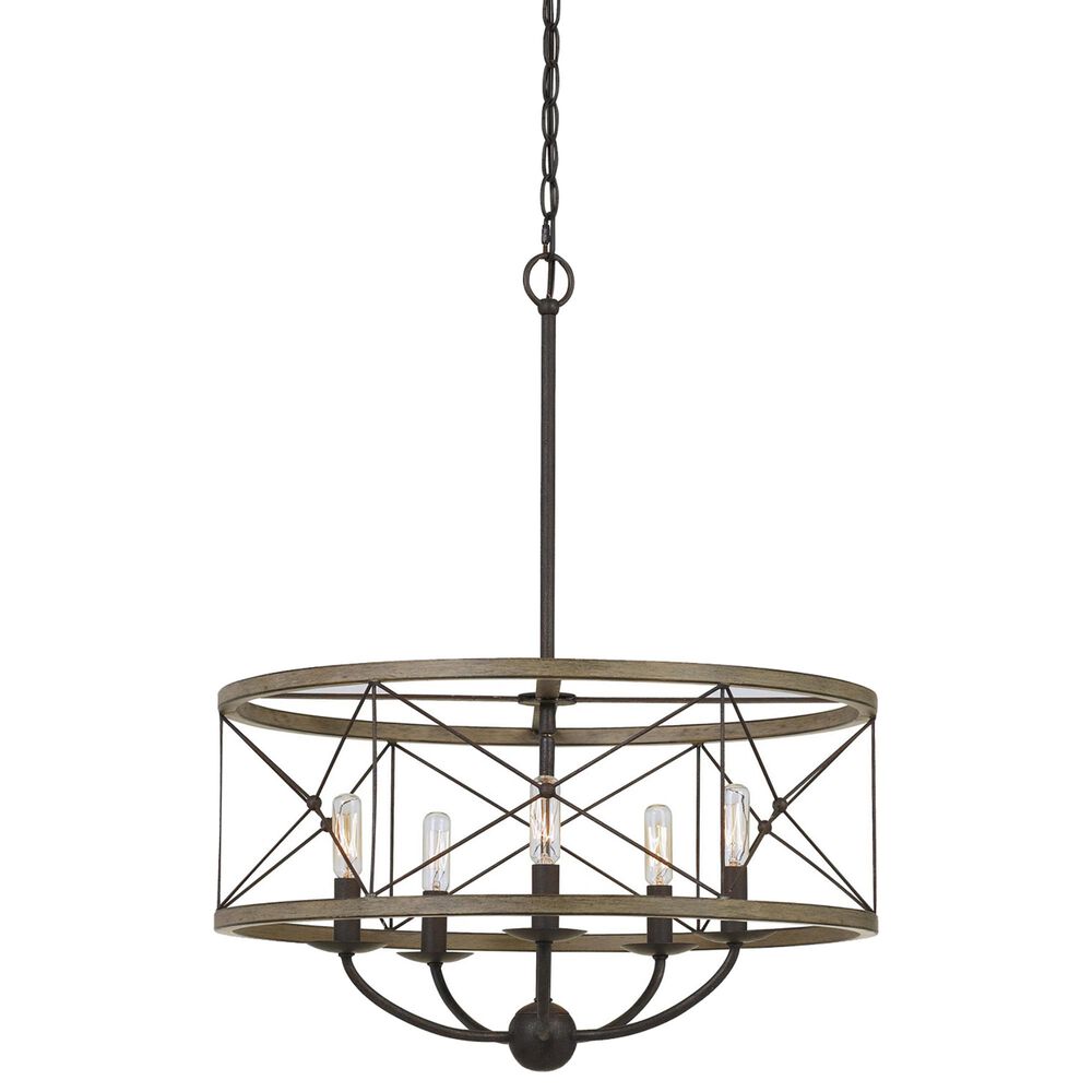 Cal Lighting Modica Chandelier in Distress Ivory and Iron, , large