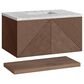 James Martin Vanities Marcello 36" Single Bathroom Vanity in Chestnut with 3 cm Eternal Jasmine Pearl Quartz Top and Rectangular Sink, , large