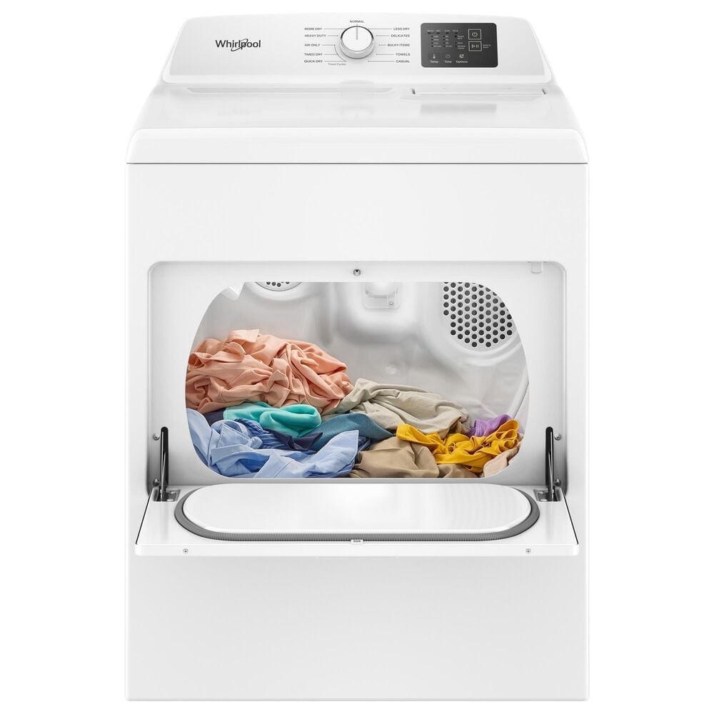 WHIRLPOOL 4.3 Cu. Ft. Top Load Agitator Washer and 7.0 Cu. Ft. Gas Front Load Dryer Laundry Pair in White, , large