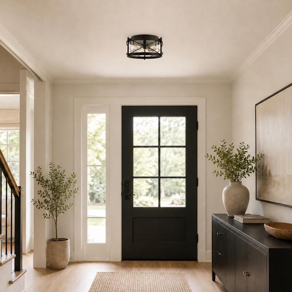 Vaxcel Harrison 3-Light Flush Mount in Matte Black, , large