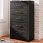 Ashley Hollivern 5-Drawer Chest in Dark Gray, , large