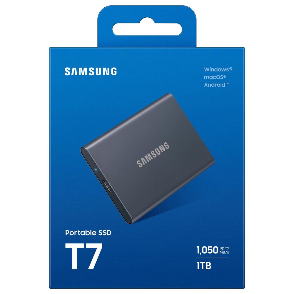 Samsung 1TB T7 Portable SSD in Titan Gray, , large