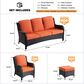 HOMLUX HOMLUX 5-Piece Patio Furniture Set with Chairs and Ottomans, High Back Outdoor Sofa Set, Brown Rattan in Orange Red, , large