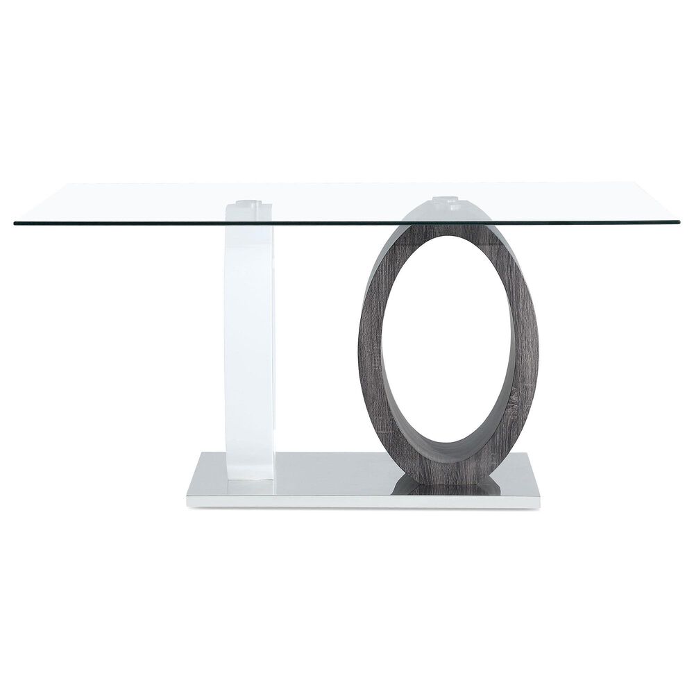 Global Furniture USA Dining Table in White, Silver, Dark Grey and Clear - Table Only, , large