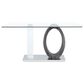 Global Furniture USA Dining Table in White, Silver, Dark Grey and Clear - Table Only, , large