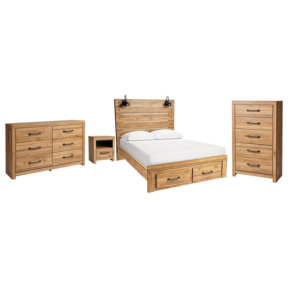Ashley Pasklyn 4-Piece Queen Bedroom Set in Rich Honey Brown, , large