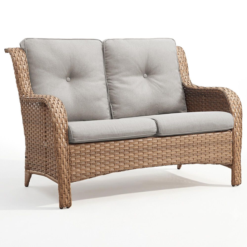 Sunwell Garden Patio Loveseat with Yellow Frame in Beige, , large