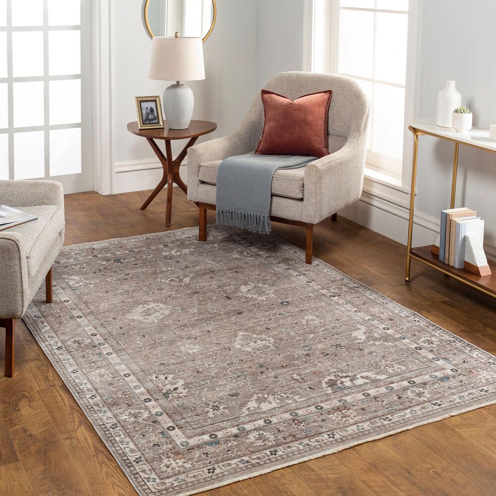 Surya Carlisle 3&#39;11&quot; x 5&#39;11&quot; Sage, Ivory, Pale Blue, Charcoal and Brown Area Rug, , large