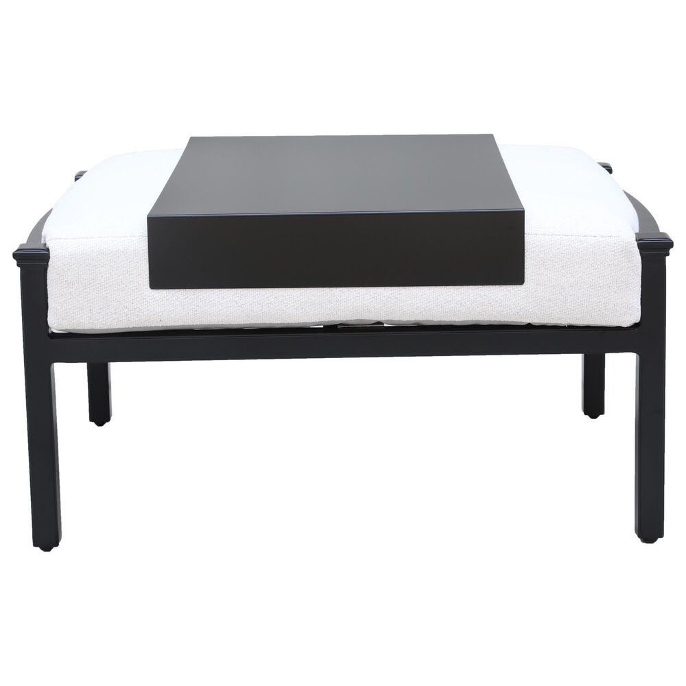 GatherCraft Seville Patio Ottoman with Cushion and Plate in Medora Ivory, , large