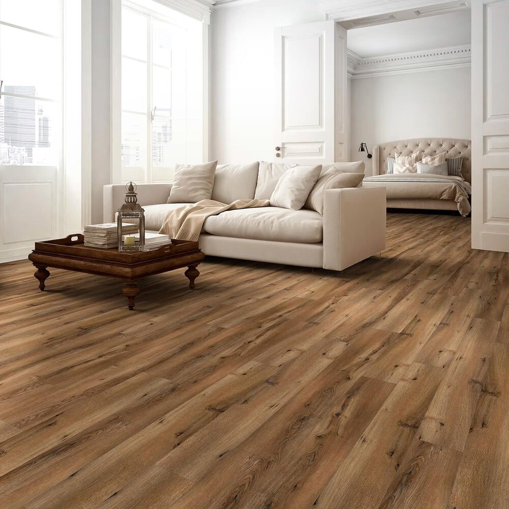 Happy Feet International Mustang Gunstock Oak 7" x 48" Luxury Vinyl Plank, , large