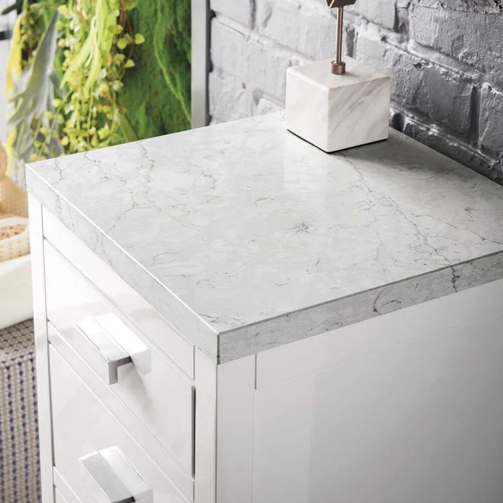 James Martin Vanities Addison 15" Base Cabinet in Glossy White with Eternal Jasmine Pearl Quartz Top, , large