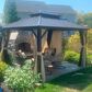 HOMLUX 10" x 12" Outdoor Hardtop Gazebo with Galvanized Steel Double Roof in Brown, , large
