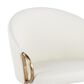 LumiSource Claire Arm Chair with White Faux Leather Cushion in Gold (Set of 2), , large