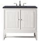 James Martin Vanities Athens 36" Single Bathroom Vanity in Glossy White with 3 cm Charcoal Soapstone Quartz Top and Rectangular Sink, , large