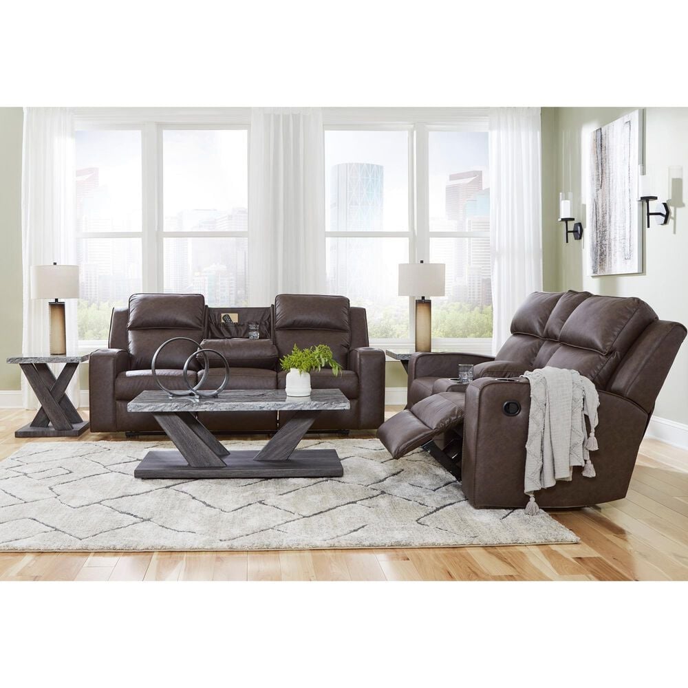 Ashley Lavenhorne 2-Piece Manual Reclining Living Room Set in Umber, , large
