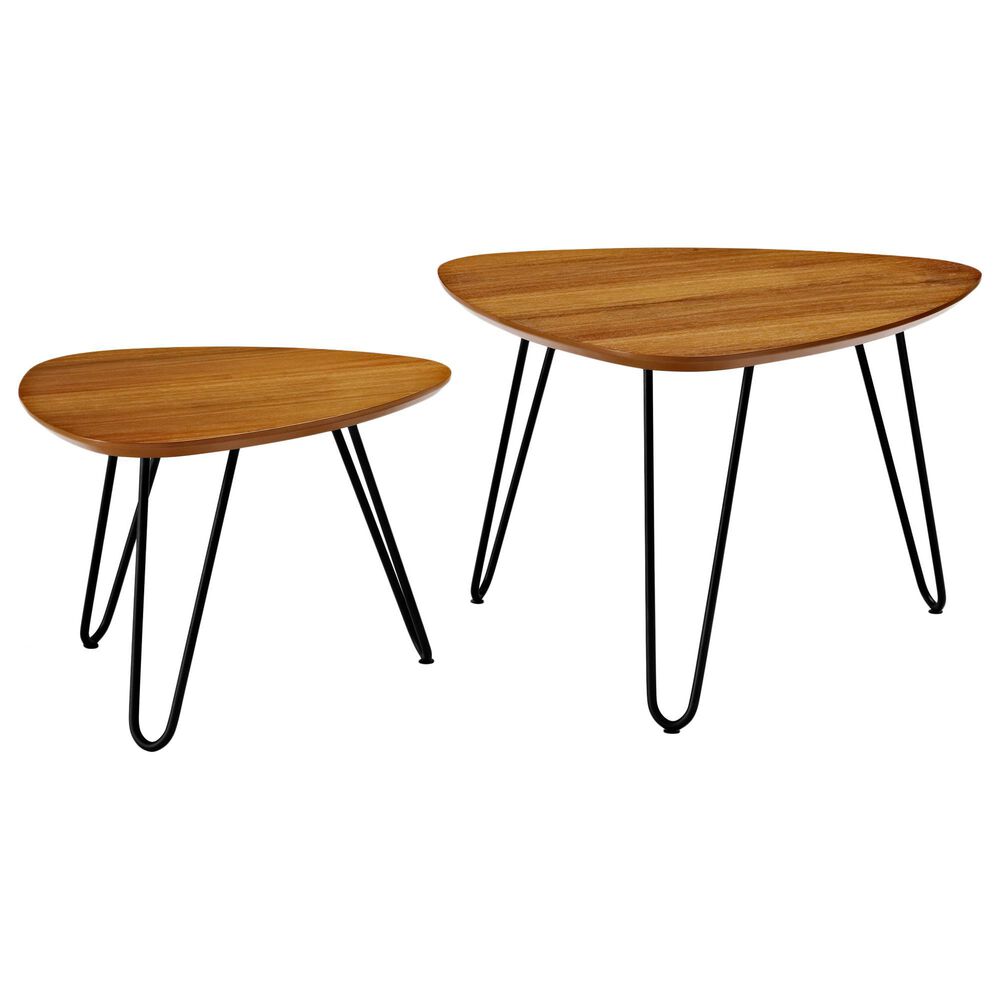 Walker Edison Hairpin Leg Nesting Coffee Table Set in Walnut, , large