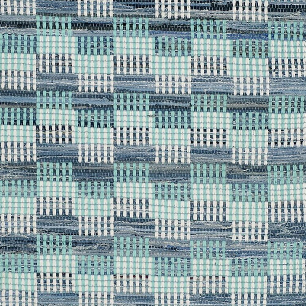 Safavieh Montauk Geometric 6&#39; Round Turquoise and Multicolor Area Rug, , large