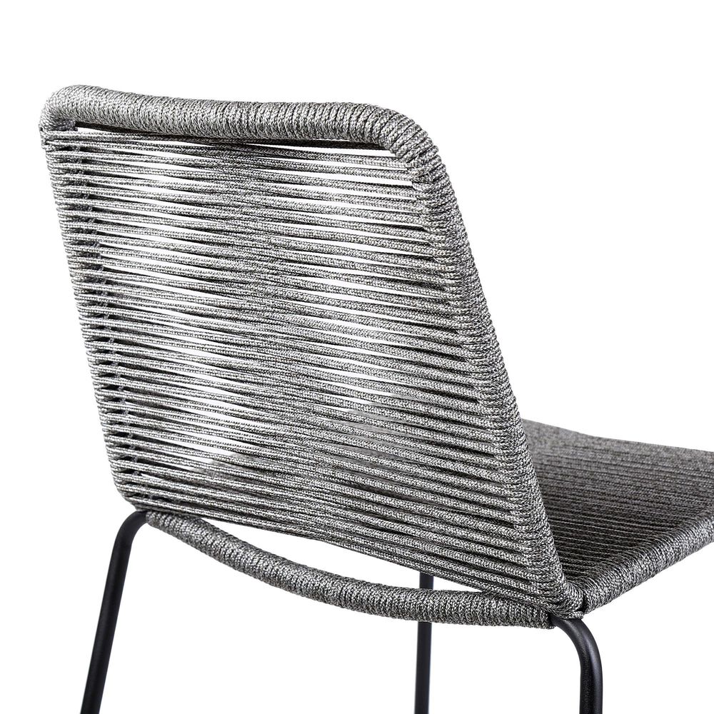 Blue River Shasta Patio Counter Height Bar Stool with Gray Rope Seat in Black (Set of 2), , large