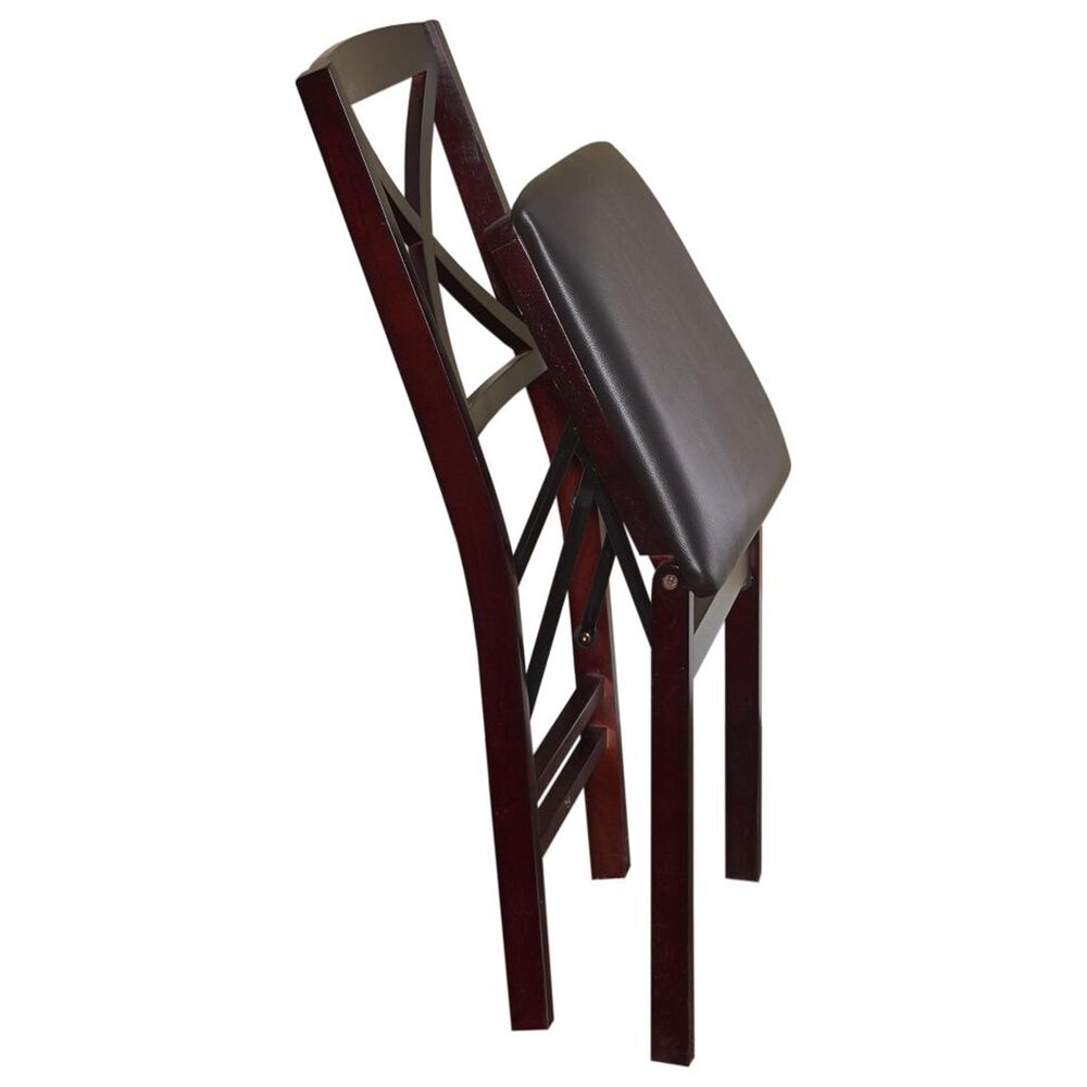 Linden Boulevard Triena Cross Back Folding Chair in Espresso, , large