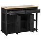 HOMLUX 47" Kitchen Island with Extendable Dining Table in Black, , large