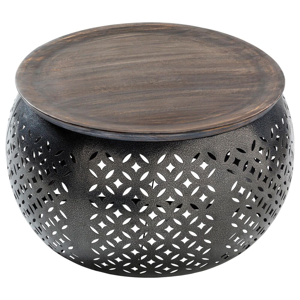 Surya Inc Jaali Coffee Table in Dark Brown and Charcoal, , large