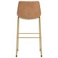 Ashley Ciabori 28.38" Faux Leather Barstool in Gold, , large