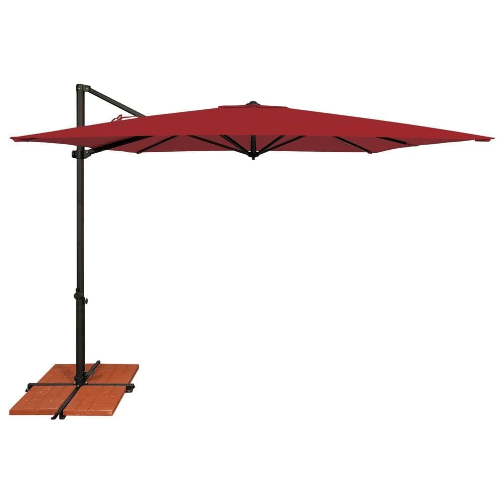 Garden Party 8.5 Cantilever Square Umbrella with Black Base in Really Red, , large