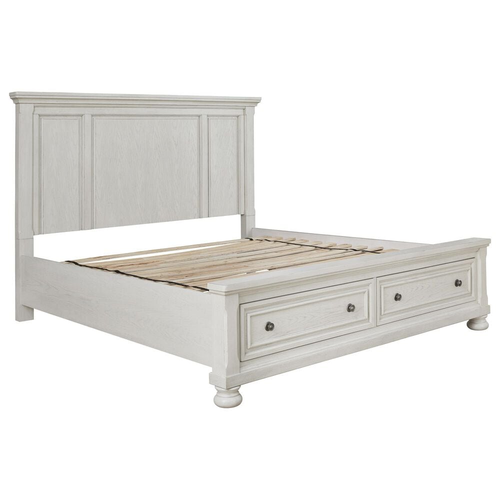 Ashley Robbinsdale Queen Panel Storage Bed in Antique White, , large