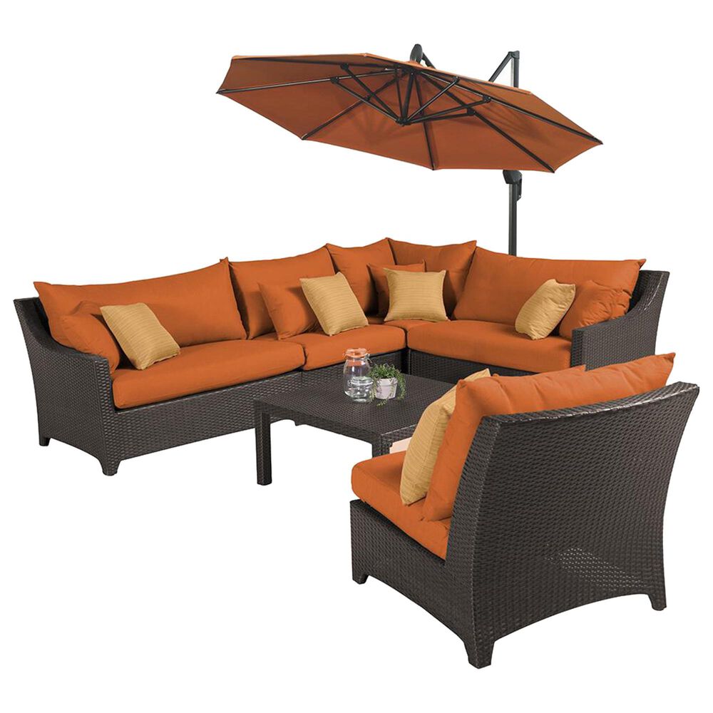 RST Brands Deco 6-Piece Sunbrella Patio Sectional Set in Tikka Orange, , large