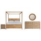 Universal Furniture Weekender 4-Piece Queen Canopy Bedroom Set in Natural and Sand Dune, , large