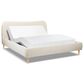 Jennifer Taylor Home Roman King Platform Bed with Oatmeal Light Beige Upholstered in Natural Whitewashed, , large