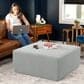 Jaxx Fairlie Boucle Fabric Ottoman in Silver, , large