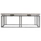 Bernhardt Riverton 48" Cocktail Table in Honed Bianco Travertine and Silver, , large