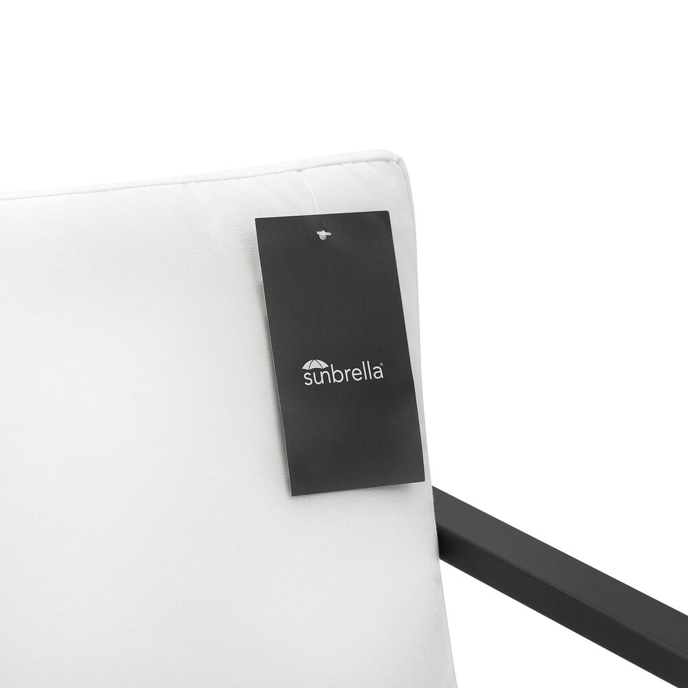 Linon Home Decor Holland Outdoor Sofa with White Cushions in Black, , large