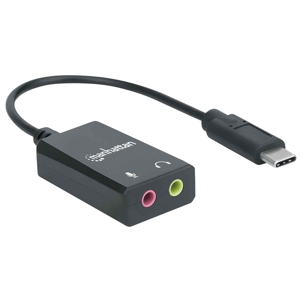 Manhattan USB-C Audio Adapter in Black, , large